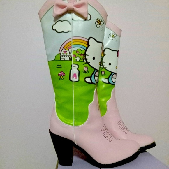 Dolls Kill Shoes - Dolls Kill x Hello Kitty Paradise Cowboy Boots
